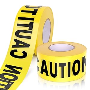 Biohazard High Visibility Tape Halloween Decoration Tape for Haunted Houses, Yard Décor, Parties | Caution 2