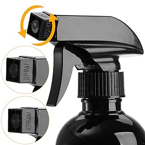 Plastic Spray Bottles Black For Cleaning Solutions 16 Oz (Pack Of 4), Heavy Duty Refillable Reusable Empty Spray 3