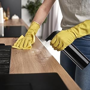 Plastic Spray Bottles Black For Cleaning Solutions 16 Oz (Pack Of 4), Heavy Duty Refillable Reusable Empty Spray 6