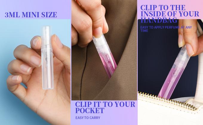 3ml Mini Spray Bottle, 10 Pack 3ml Mini Clear Plastic Spray Bottle Empty, Fine Mist Refillable Mini Perfume Bottle 3