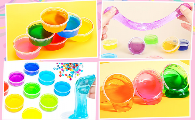 Small Plastic Containers With Lids 50 Pack Slime Containers With Lids，Containers For Slime Foam Ball Storage 5