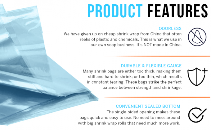 Shrink Wrap Bags, Heat Shrink Wrap PVC Material 100 Packs 8 X 10 Inches Bags for Bath Bombs, Soap Bars 1