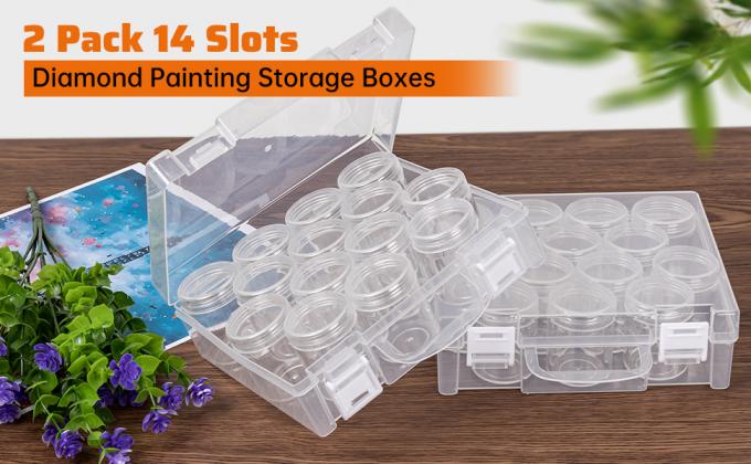 Bead Organizer Box, Diamond Painting Storage Containers, 14 Slots Diamond Art Storage Case Clear Beads Organization 0