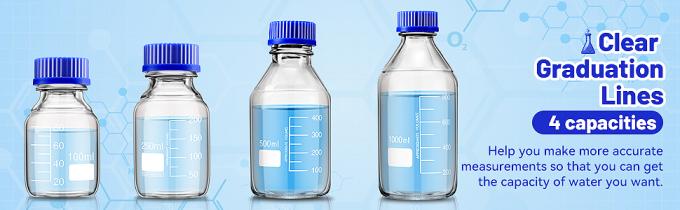 Lab Water Reagent Scientific 500ml Glass Round Media Storage Bottles With GL45 Screw Cap, Borosilicate Glass 2