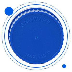 Wide Mouth Graduated Round Reagent Media/Storage Lab Glass Bottle Set With GL80 Blue Polypropylene Screw Caps 2