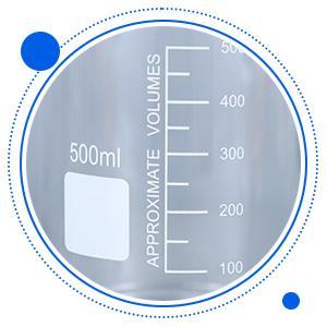 Wide Mouth Graduated Round Reagent Media/Storage Lab Glass Bottle Set With GL80 Blue Polypropylene Screw Caps 3