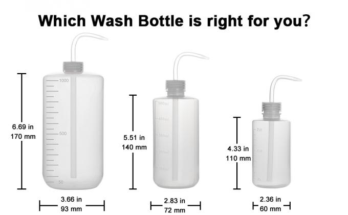 Chemical Wash Bottle, 2-Pack Plastic Safety Lab Squeeze Wash Bottle, LDPE With Narrow Mouth, 1000 Ml / 2 Bottle 2