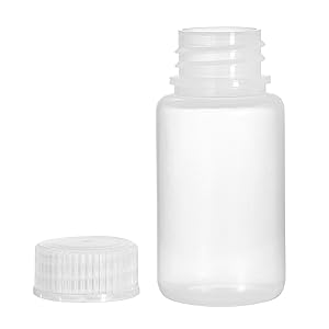 Laboratory Grade Polypropylene Wide Mouth Reagent Bottle, 2oz Plastic Empty Bottle Container With Cap 2