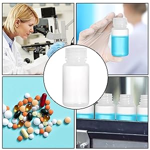 Laboratory Grade Polypropylene Wide Mouth Reagent Bottle, 2oz Plastic Empty Bottle Container With Cap 6