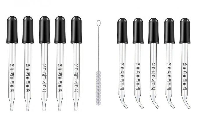 Eye Dropper For Essential Oils, Pipettes Dropper Rubber Head, Calibrated Thick Glass Medicine Dropping Pipett 0