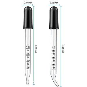 Eye Dropper For Essential Oils, Pipettes Dropper Rubber Head, Calibrated Thick Glass Medicine Dropping Pipett 1
