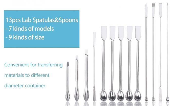 Stainless Steel Lab Spatula Micro Scoop Reagent Laboratory Mixing Spatula 22cm Long Sampling Spoon 1
