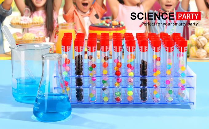 Clear Plastic Test Tubes With Caps And Holder Rack For Nurse Party Decorations Halloween Party Favors 2