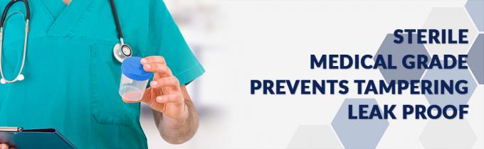 Disposable Specimen Cups| High-Grade Silicone, Sterile, Individually Wrapped Medical Cups W/Leakproof, Screw-On Lids 0