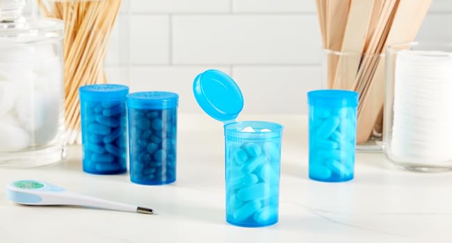 250 Pack Empty Pill Bottles with Caps, Plastic 13 Dram Medicine Vials for Prescription Medication, Supplements 2