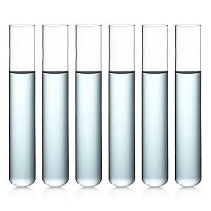 Test Tubes, 50ml - Borosilicate 3.3 Glass - 1.2mm Thick Walls, Beaded Rim - Superior Heat & Chemical Durability 1