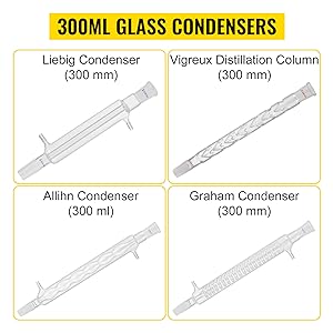 Laboratory Glassware 24/40 Chemistry Glassware 32PCS Chemistry Lab Glassware Kit Distillations Separation 5