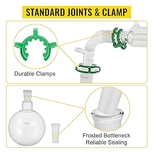 Laboratory Glassware 24/40 Chemistry Glassware 32PCS Chemistry Lab Glassware Kit Distillations Separation 4