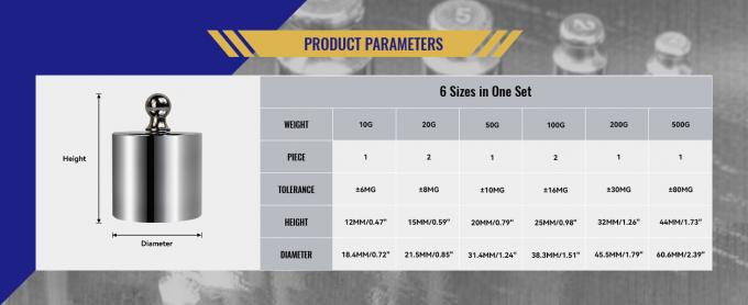Scale Balance Calibration Weight Set With Case-10-500g (8pcs: 10g,20g,20g,50g,100g,100g,200g,500g) 8pcs Is 1000 Gram 0
