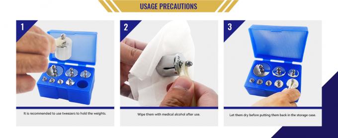 Scale Balance Calibration Weight Set With Case-10-500g (8pcs: 10g,20g,20g,50g,100g,100g,200g,500g) 8pcs Is 1000 Gram 2