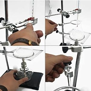 Laboratory Grade Metalware Set - Support Stand Premium Iron Material Laboratory Stand Support Lab Clamp Flask Clamp 5