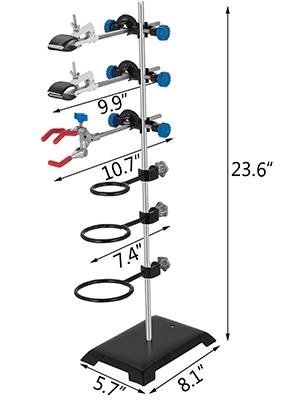 Laboratory Grade Metalware Set - Support Stand Premium Iron Material Laboratory Stand Support Lab Clamp Flask Clamp 7