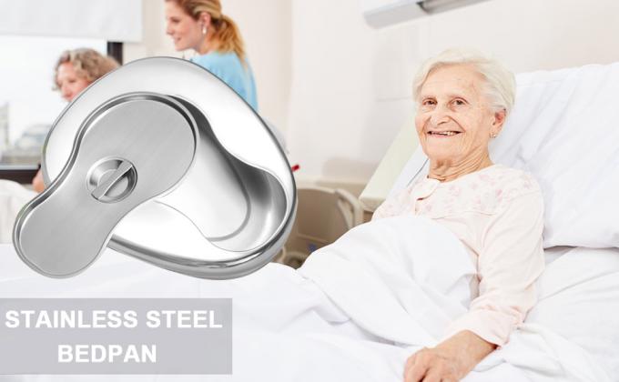 Stable Bedpan Heavy Duty Smoothed Countoured for Bed-Bound Patient,Stainless Steel Bed pan for Medical Centers 0