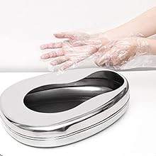 Stable Bedpan Heavy Duty Smoothed Countoured for Bed-Bound Patient,Stainless Steel Bed pan for Medical Centers 4