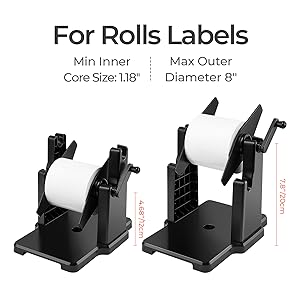 External Rolls Label Holder, 2 In 1 Fan-Fold Stack Paper Holder For Desktop Thermal Label Printer 3