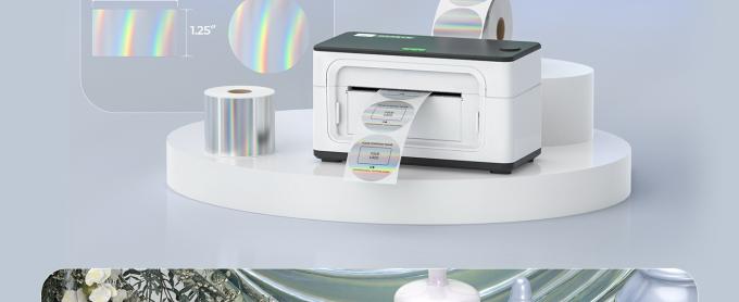 Holographic Round Thermal Label Stickers Circle 2 Inch Printable Rainbow Thermal Printer Labels Stickers Self-Adhesive 1