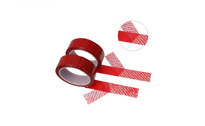 Serial Numbered Red Tamper Evident Security Tape (48mm X 50m X 2mil, 100% Total Transfer, Ultra-Thick “Void” 0
