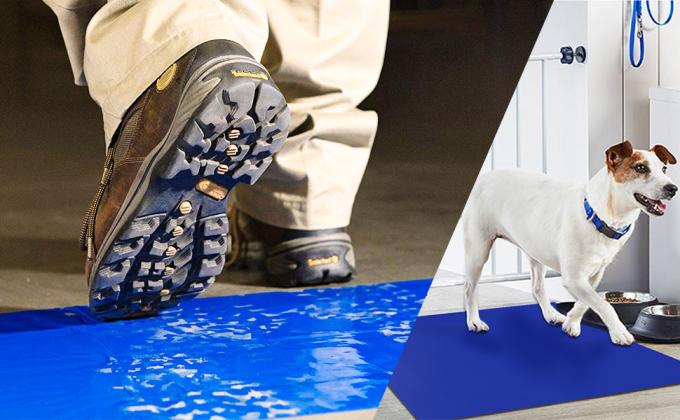 Sticky Mats For Cleanrooms, Walk Off Tacky Mats For Construction Home Pets Warehouse Garage 24"X36" Blue 9