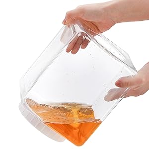 Plastic Jars, Plastic Gallon Containers With Lids, Large Square Plastic Food Storage Jar For Kitchen, Dry Food, Snack 1