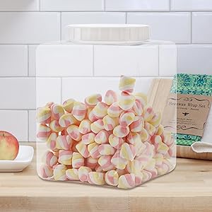 Plastic Jars, Plastic Gallon Containers With Lids, Large Square Plastic Food Storage Jar For Kitchen, Dry Food, Snack 2