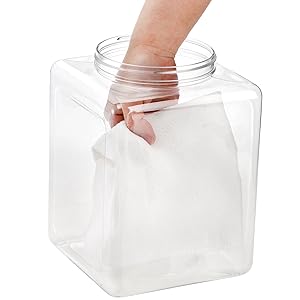 Plastic Jars, Plastic Gallon Containers With Lids, Large Square Plastic Food Storage Jar For Kitchen, Dry Food, Snack 3