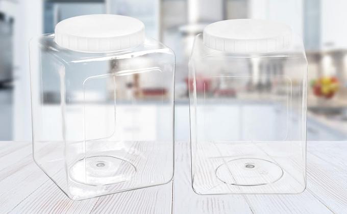Plastic Jars, Plastic Gallon Containers With Lids, Large Square Plastic Food Storage Jar For Kitchen, Dry Food, Snack 5