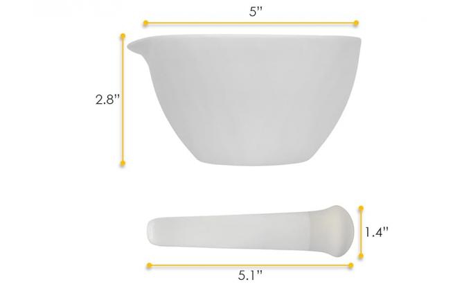 Porcelain Mortar & Pestle Set, 9oz (275ml) - Unglazed Grinding Surface - Excellent For Kitchen Or Laboratory 2