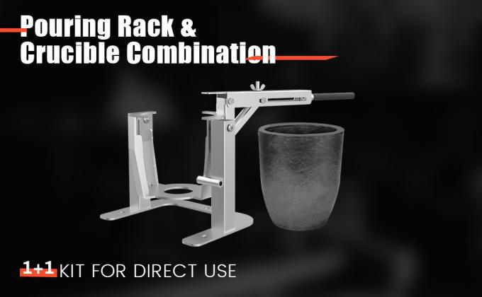Hand-held Crucible Pouring Tongs/Rack with A Graphite Crucible, Work with Crucibles and Melting Furnace, Metal Casting 1