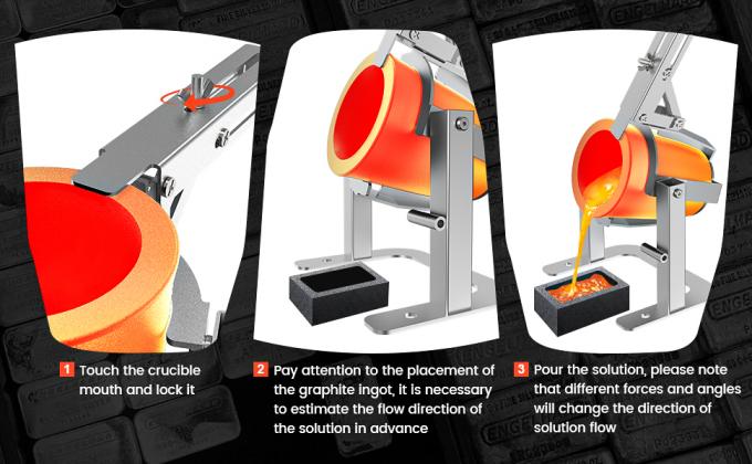 Hand-held Crucible Pouring Tongs/Rack with A Graphite Crucible, Work with Crucibles and Melting Furnace, Metal Casting 3