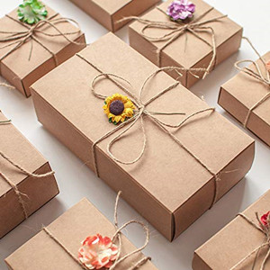 Rectangle Drawer Kraft Boxes Small Cardboard Present Packaging Boxes For Party Favor Treats, Candy And Jewelry Crafts 11