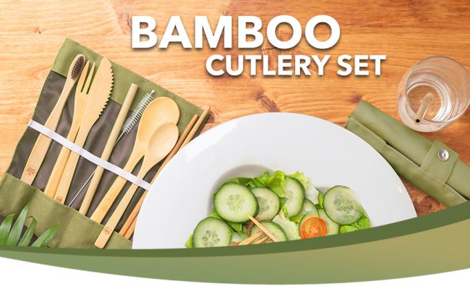 Disposable Bamboo Wooden Cutlery Set | 100% All-Natural Eco-Friendly Biodegradable And Compostable Utensils 0