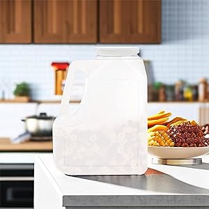 Gallon Jar With Handle And Airtight Lid - Square Empty Storage Containers And Jugs - 1.25 Gallon Wide Mouth Bottles 7