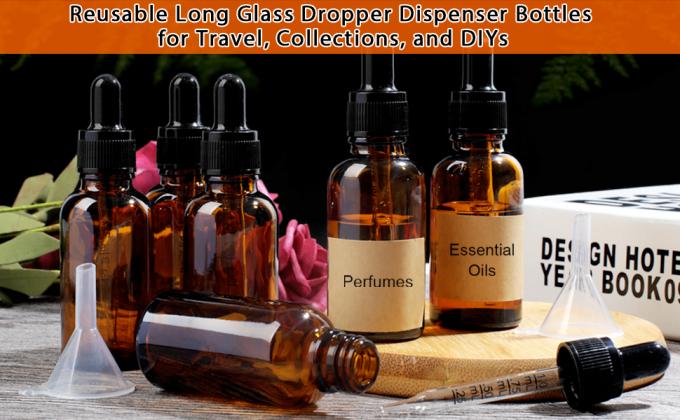 Dropper Bottles 5PCS Amber Dropper Bottle With Funnels & Transfer Pipettes, Glass Tincture Bottles With Dropper 10ml 5