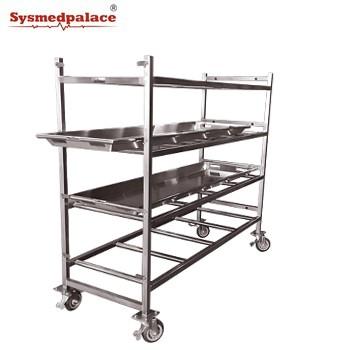 304 stainless steel transfer functional lab and funeral Mortuay Cabinet Cadaver Tray For Funeral Supplies Manufacture 2