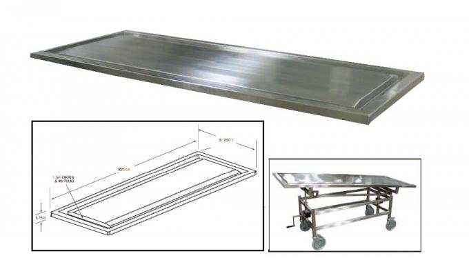 304 stainless steel transfer functional lab and funeral Mortuay Cabinet Cadaver Tray For Funeral Supplies Manufacture 1