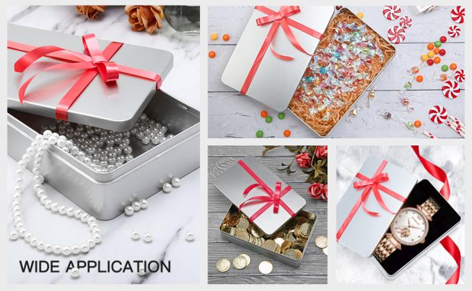 8.5 By 5.3 By 1.9 Inch Silver Rectangular Empty Tin Box Containers, Gift, Jewelery And Storage Tin Kit, Home Organizer 5