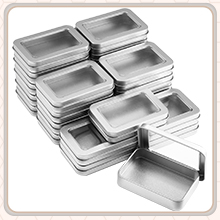 Metal Tin Box Metal Tins With Lids Clear Top Tins Box Empty Storage Tins Case Rectangle Containers Can with Large 4
