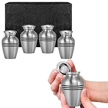 Urns for Human Ashes Female & Male, Urns for Ashes Adult Female, Funeral Urns - Pewter, 4 Small Keepsakes 1