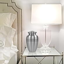 Urns for Human Ashes Female & Male, Urns for Ashes Adult Female, Funeral Urns - Pewter, 4 Small Keepsakes 3