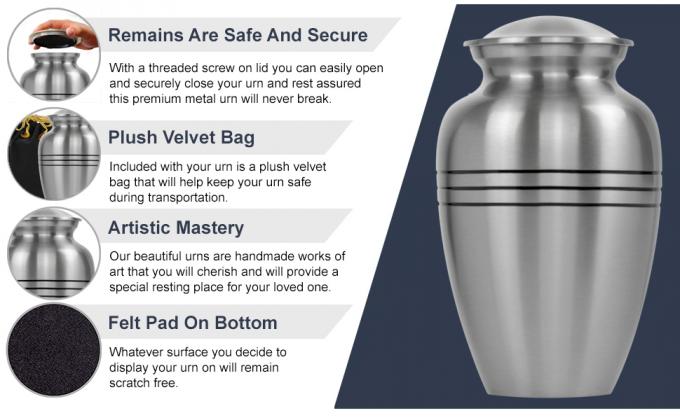 Urns for Human Ashes Female & Male, Urns for Ashes Adult Female, Funeral Urns - Pewter, 4 Small Keepsakes 4